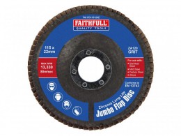 Faithfull Zirconia Abrasive Jumbo Flap Disc 115 x 22mm 120 Grit £5.99